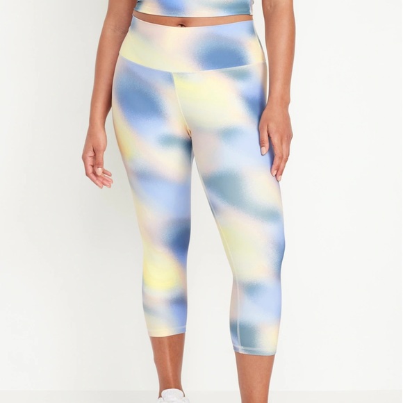 NWT OLD NAVY High-Waisted PowerSoft Color: Multi Print (Blue - Picture 5 of 9